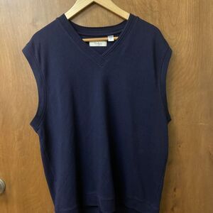 Turnbury Mens Navy Pima Cotton Pullover Sweater Vest XL Lightweight Golfing Vest